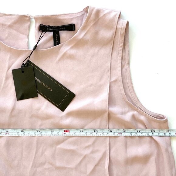 NWT BCBG MAXAZRIA Sleeveless Chiffon Dress Shift Dusty Rose - Picture 12 of 12